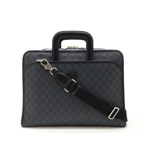 Gucci GG Supreme Interlocking business bag briefcase Shoulder gray